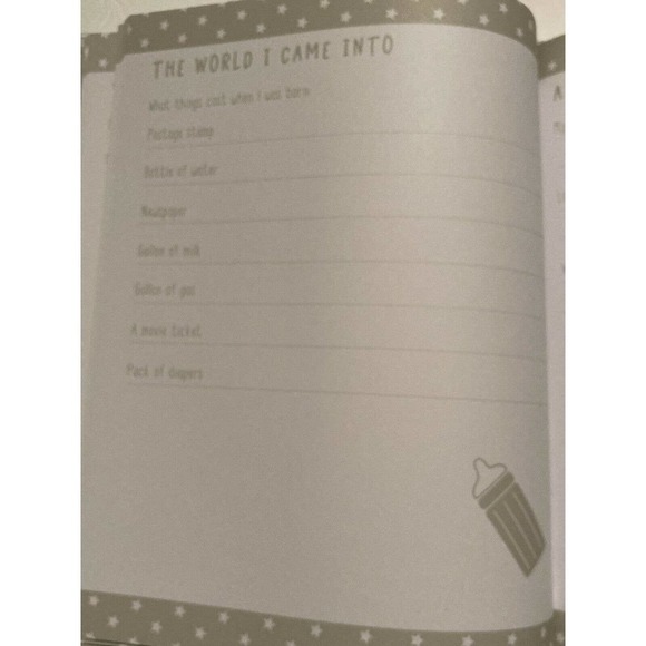 Kate & Milo Gray NEUTRAL Baby's First Year Memory Book Baby Milestones Boy Girl - Picture 8 of 9